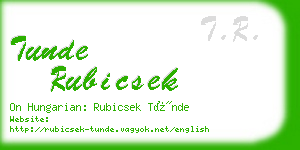 tunde rubicsek business card